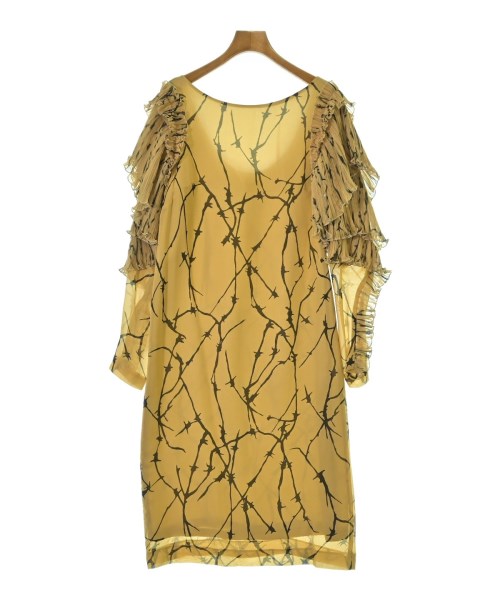 DRIES VAN NOTEN ドリスヴァンノッテンワンピース レディース 38(S位) マスタード系x黒(総柄)【中古】【古着】｜RAGTAG（ブランド古着のラグタグ） 28,908円