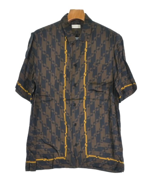 DRIES VAN NOTEN ドリスヴァンノッテン カジュアルシャツ メンズ 46(M位) 茶x黒(総柄) 【中古】【古着】