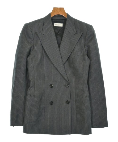 DRIES VAN NOTEN ドリスヴァンノッテン テーラードジャケット レディース 38(S位) グレーx白(ストライプ) 【中古】【古着】 43,560円