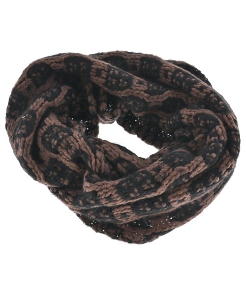 DRIES VAN NOTEN ドリスヴァンノッテン マフラー レディース - 茶x黒(総柄) 【中古】【古着】