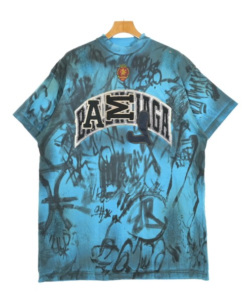 BALENCIAGA バレンシアガTシャツ・カットソー メンズ L 青x黒(総柄)【中古】【古着】｜RAGTAG（ブランド古着のラグタグ）