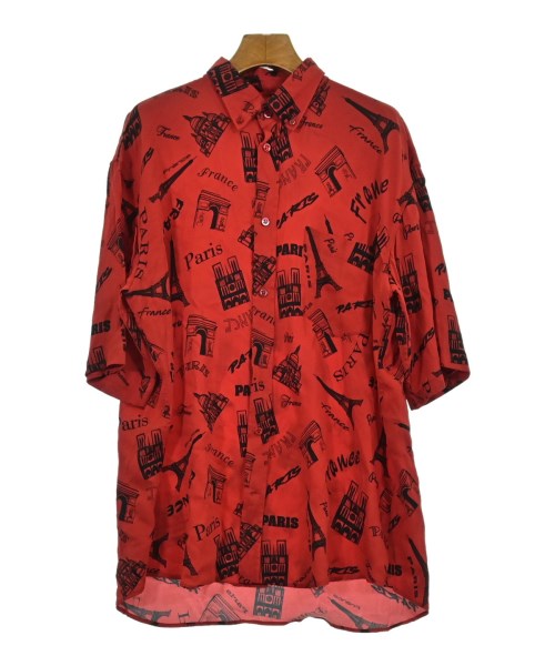 BALENCIAGA バレンシアガ カジュアルシャツ メンズ 37(XS位) 赤x黒(総柄) 【中古】【古着】