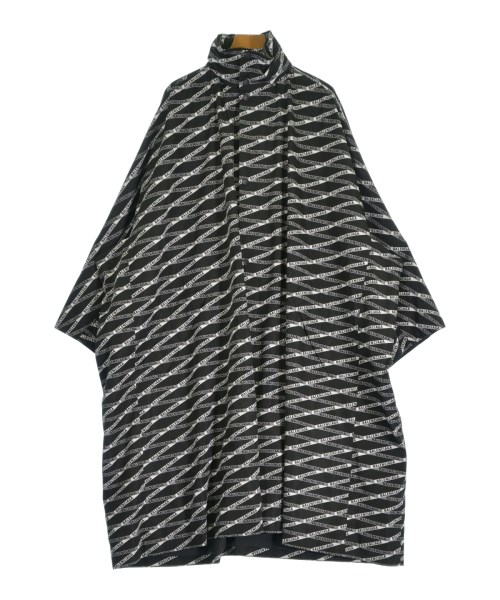 BALENCIAGA バレンシアガ コート レディース 34(XXS位) 黒x白(総柄) 【中古】【古着】