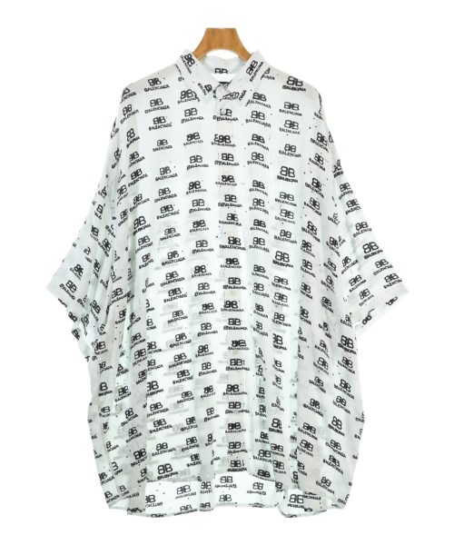BALENCIAGA バレンシアガ カジュアルシャツ メンズ 41(XL位) 白x黒(総柄) 【中古】【古着】