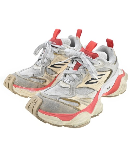 BALENCIAGA バレンシアガスニーカー メンズ 27.5珊 白系x薄墨色系xオレンジ色【中古】【古着】