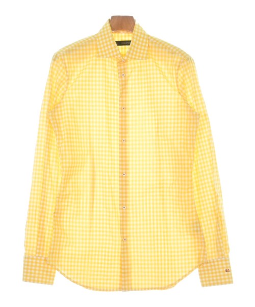 DSQUARED ディースクエアード カジュアルシャツ メンズ 48(L位) 黄x白(チェック) 【中古】【古着】