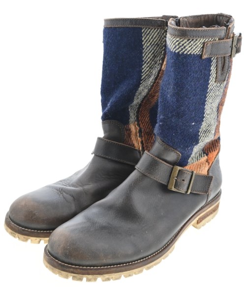 DSQUARED ディースクエアードブーツ メンズ -(28糎位) 茶x紺x象牙色【中古】【古着】