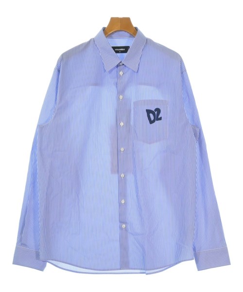 DSQUARED ディースクエアード カジュアルシャツ メンズ M 青x白(ストライプ) 【中古】【古着】