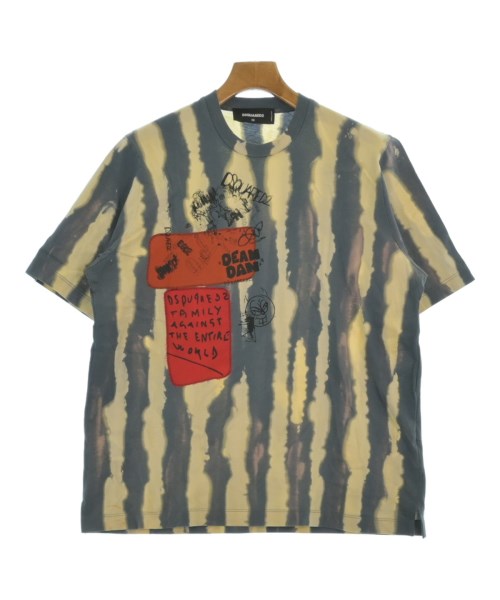 DSQUARED ディースクエアード Tシャツ・カットソー メンズ XS ブルーグレーxベージュ(総柄) 【中古】【古着】