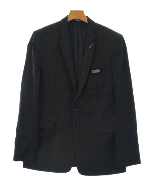 80s - Christian Dior ディオール　テーラードジャケット　黒 古着 80s USA製 Christian Dior ダーク ストライプ ウール