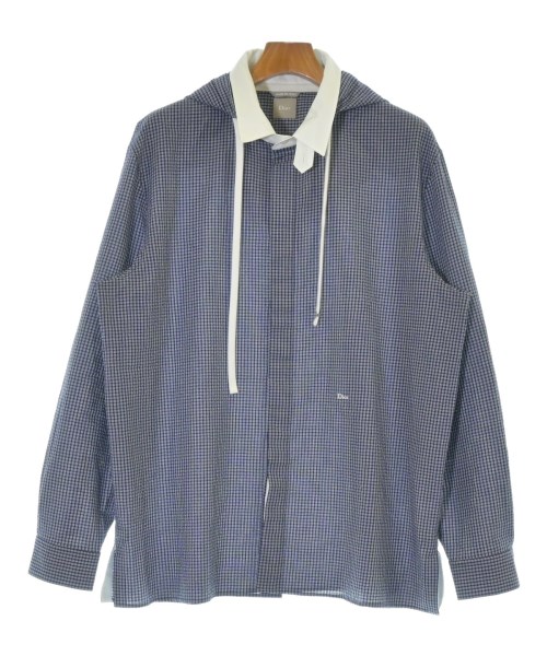 Dior Homme ディオールオムカジュアルシャツ メンズ 41(XL位) 紺x白(照合のしるし)【中古】【古着】