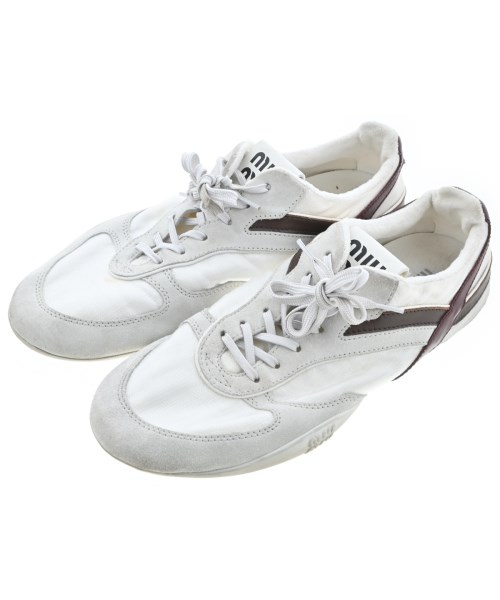 Miu Miu ミュウミュウスニーカー メンズ EU42(27cm位) 白x茶xエンジ【中古】【古着】｜RAGTAG（ブランド古着のラグタグ）