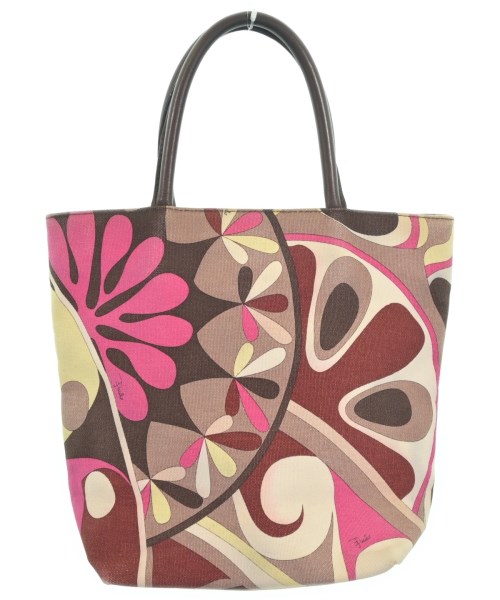 EMILIO PUCCI エミリオプッチ トートバッグ レディース - 茶xピンクx黄(総柄) 【中古】【古着】