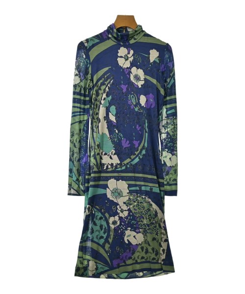 EMILIO PUCCI エミリオプッチ ワンピース レディース 38(S位) 紺x緑x紫等(総柄) 【中古】【古着】