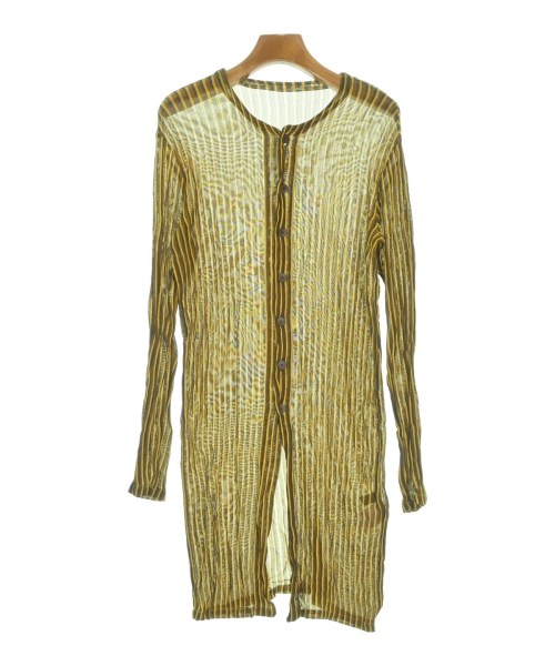 ISSEY MIYAKE イッセイミヤケカジュアルシャツ レディース M 茶x黄等(ストライプ)【中古】【古着】