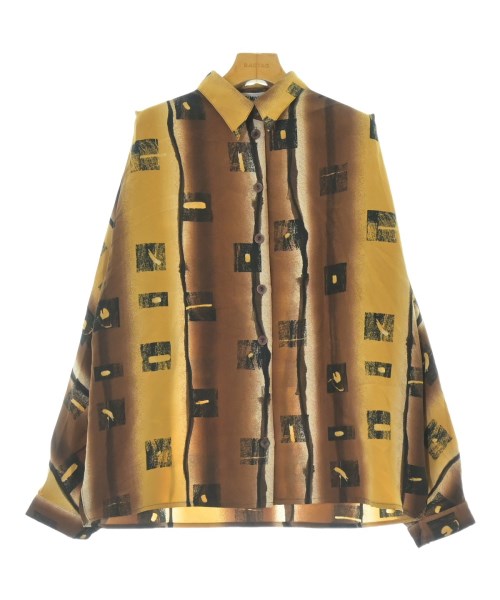 ISSEY MIYAKE イッセイミヤケ カジュアルシャツ レディース S 茶系x黒系(総柄) 【中古】【古着】