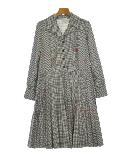 ISSEY MIYAKE イッセイミヤケ ワンピース レディース M 白x黒(千鳥格子) 【中古】【古着】