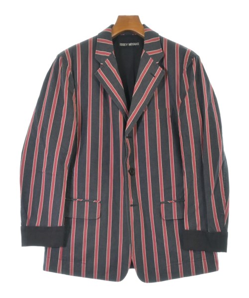 ISSEY MIYAKE イッセイミヤケカジュアルジャケット メンズ 1(S位) 黒系x赤(ストライプ)【中古】【古着】｜RAGTAG（ブランド古着のラグタグ）