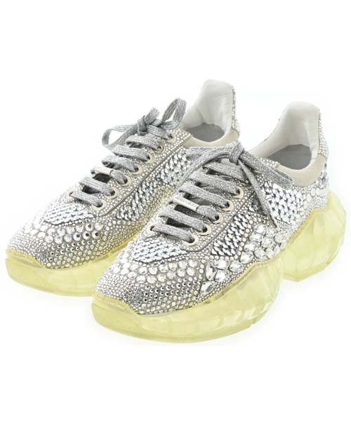 JIMMY CHOO ジミーチュースニーカー レディース EU35(21.5珊位) しろがね色x黄緑【中古】【古着】