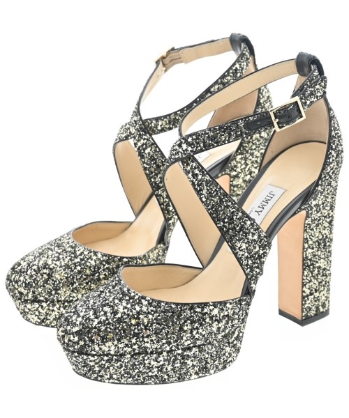 JIMMY CHOO ジミーチュー サンダル レディース EU37(23.5cm位) 黒(ラメ) 【中古】【古着】