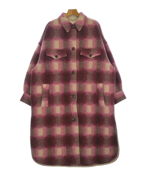 MARANT ETOILE マランエトワールステンカラーコート レディース 1(S位) サクラ色x茶xベージュ(照合のしるし)【中古】【古着】 レディースファッション-コート・ジャケット