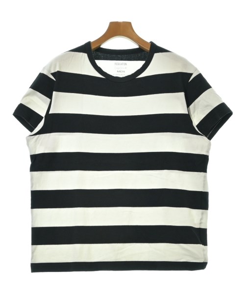 REGULATION Yohji Yamamoto レギュレーションヨウジヤマモトTシャツ・カットソー メンズ 3(M位) 黒x白(ボーダー)【中古】【古着】