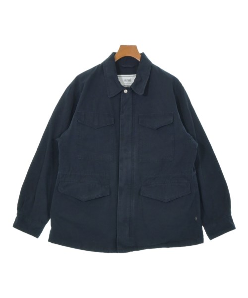 ami アミ ミリタリーブルゾン メンズ S 紺 【中古】【古着】
