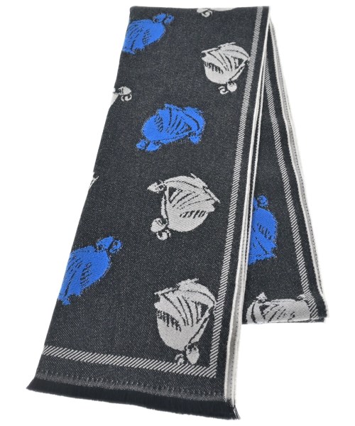 LANVIN ランバン マフラー メンズ - 黒x白x青(総柄) 【中古】【古着】 8,732円