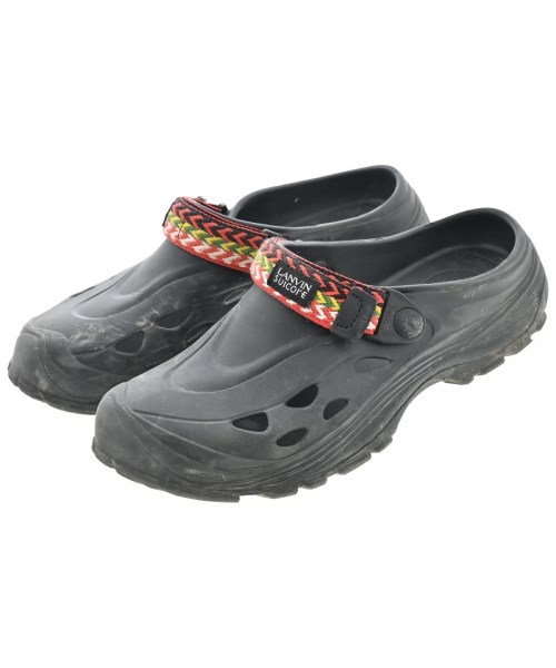 LANVIN ランバンサンダル メンズ UK11(29.5糎位) 黒【中古】【古着】