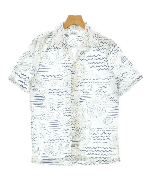 KENZO ケンゾー カジュアルシャツ メンズ S 白x紺(総柄) 【中古】【古着】