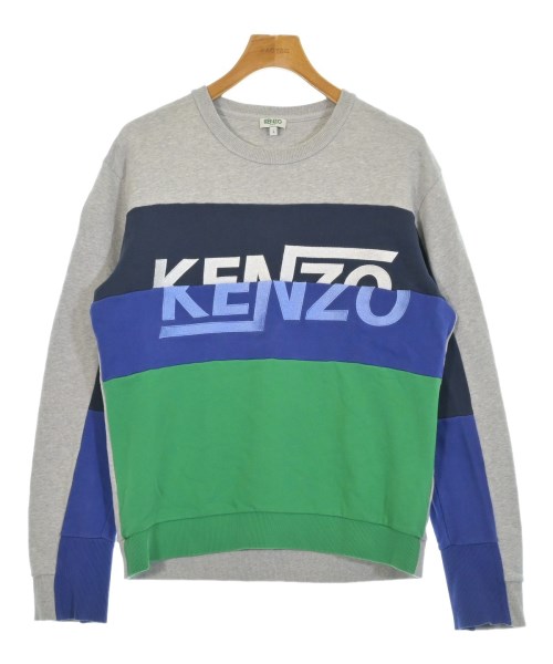 KENZO ケンゾースウェット メンズ L 薄墨色x青x緑【中古】【古着】