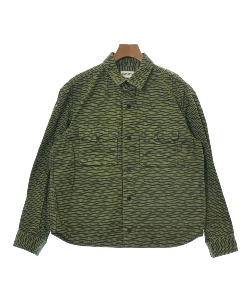 KENZO ケンゾー カジュアルシャツ メンズ M 緑x黒(総柄) 【中古】【古着】