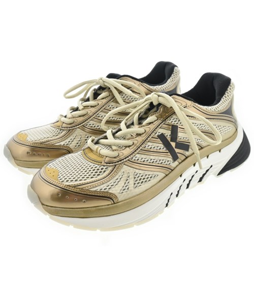 KENZO ケンゾースニーカー メンズ EU43(28糎位) ベージュxゴールド【中古】【古着】