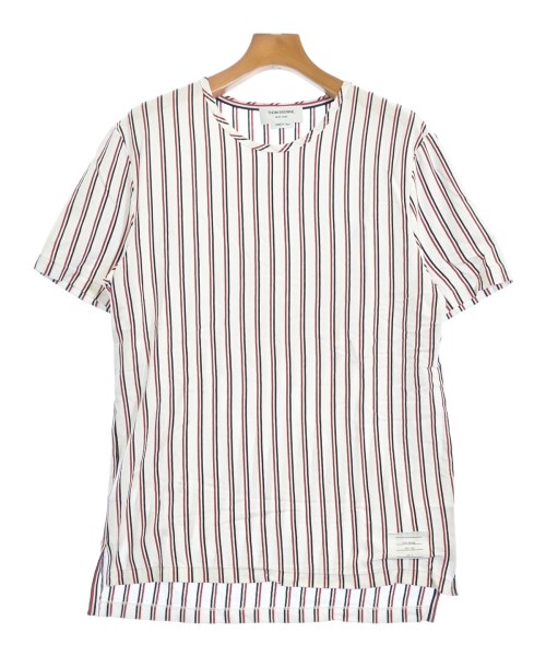 THOM BROWNE トムブラウン Tシャツ・カットソー メンズ 3(L位) 白x赤x紺(ストライプ) 【中古】【古着】