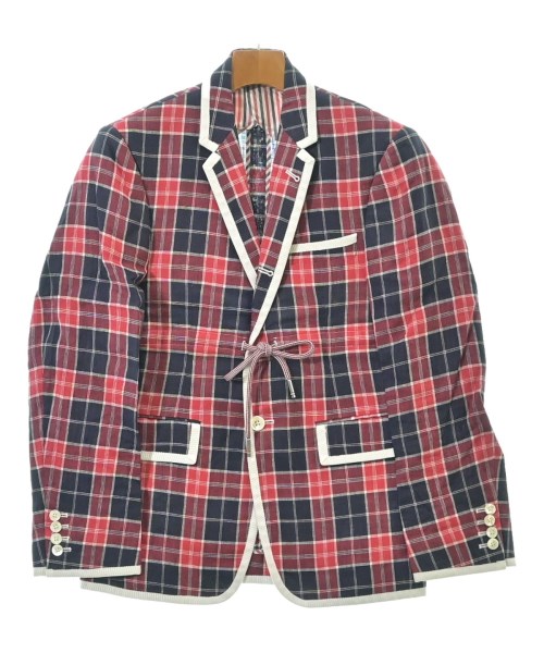 THOM BROWNE トムブラウンカジュアルジャケット メンズ 0(XS位) 赤x紺(チェック)【中古】【古着】