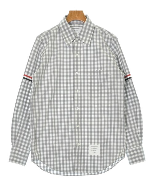THOM BROWNE トムブラウンカジュアルシャツ メンズ 0(XS位) 薄墨色x白(ギンガム読み合わせる)【中古】【古着】