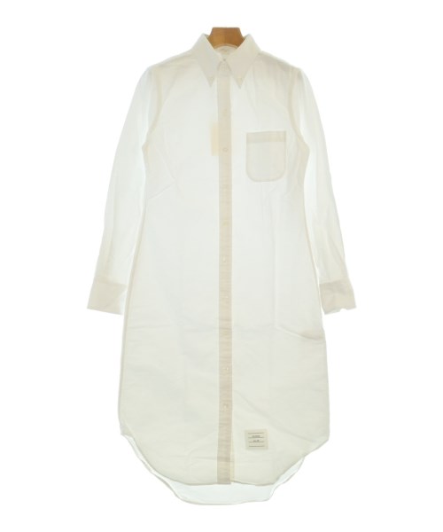 THOM BROWNE トムブラウン シャツワンピース レディース 40(M位) 白 【中古】【古着】