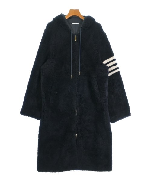 THOM BROWNE トムブラウンムートンコート レディース 0(XS位) 黒x白【中古】【古着】