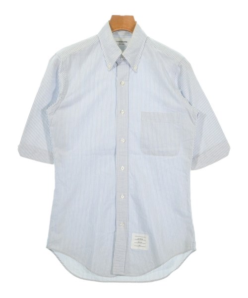 THOM BROWNE トムブラウンカジュアルシャツ メンズ 1(S位) 青x白(縞模様)【中古】【古着】