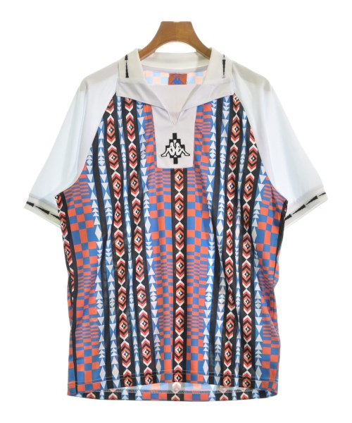 MARCELO BURLON マルセロバーロンポロシャツ メンズ M 白x青xオレンジ色等(総柄)【中古】【古着】