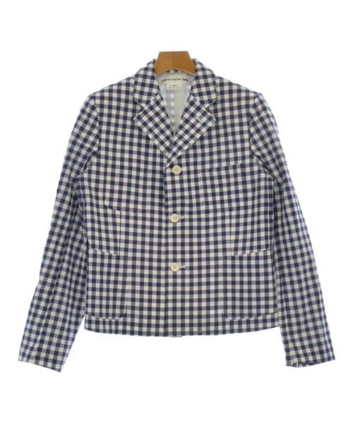 COMME des GARCONS GIRL コムデギャルソンガールテーラードジャケット レディース M 青x白(ギンガム照合のしるし)【中古】【古着】