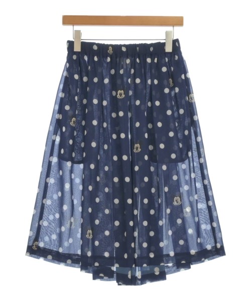 COMME des GARCONS GIRL コムデギャルソンガールひざ丈スカート レディース XS 紺x白等(ドット)【中古】【古着】