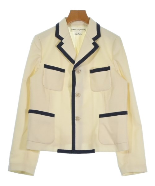 COMME des GARCONS GIRL コムデギャルソンガールテーラードジャケット レディース S 象牙色x紺【中古】【古着】