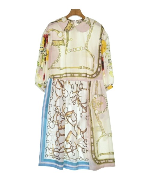 COMME des GARCONS GIRL コムデギャルソンガールワンピース レディース XS 白系xサクラ色x緑等(総柄)【中古】【古着】