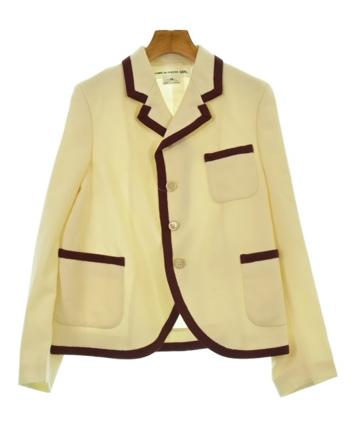 COMME des GARCONS GIRL コムデギャルソンガール カジュアルジャケット レディース XS オフホワイトxエンジ 【中古】【古着】