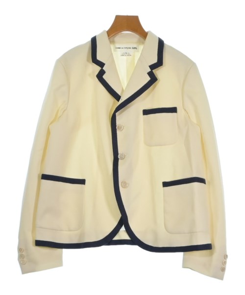 COMME des GARCONS GIRL コムデギャルソンガールテーラードジャケット レディース L 象牙色x紺【中古】【古着】
