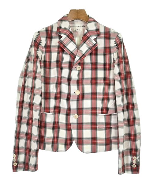COMME des GARCONS GIRL コムデギャルソンガールカジュアルジャケット レディース S 白x赤x黒等(チェック)【中古】【古着】