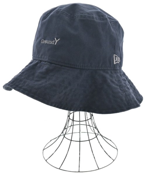 Ground Y 競技場 ワイかぶり笠 レディース M/L 紺【中古】【古着】