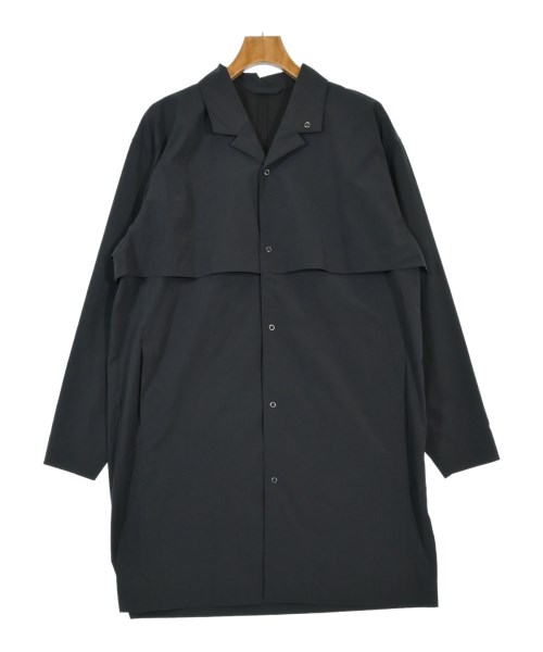 HOMME PLISSE オムプリッセ ステンカラーコート メンズ 3(L位) 黒 【中古】【古着】