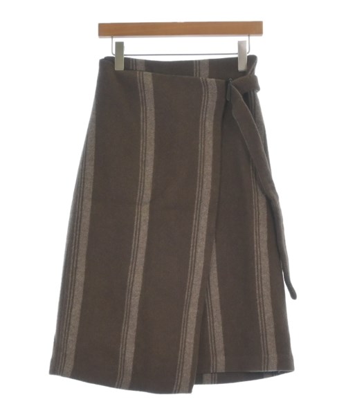 TELA テラ ひざ丈スカート レディース 40(M位) 茶(ストライプ) 【中古】【古着】